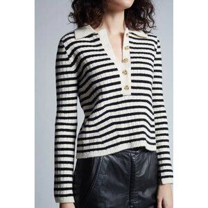Eleven Six Elliot Sweater in Ivory Black Stripe